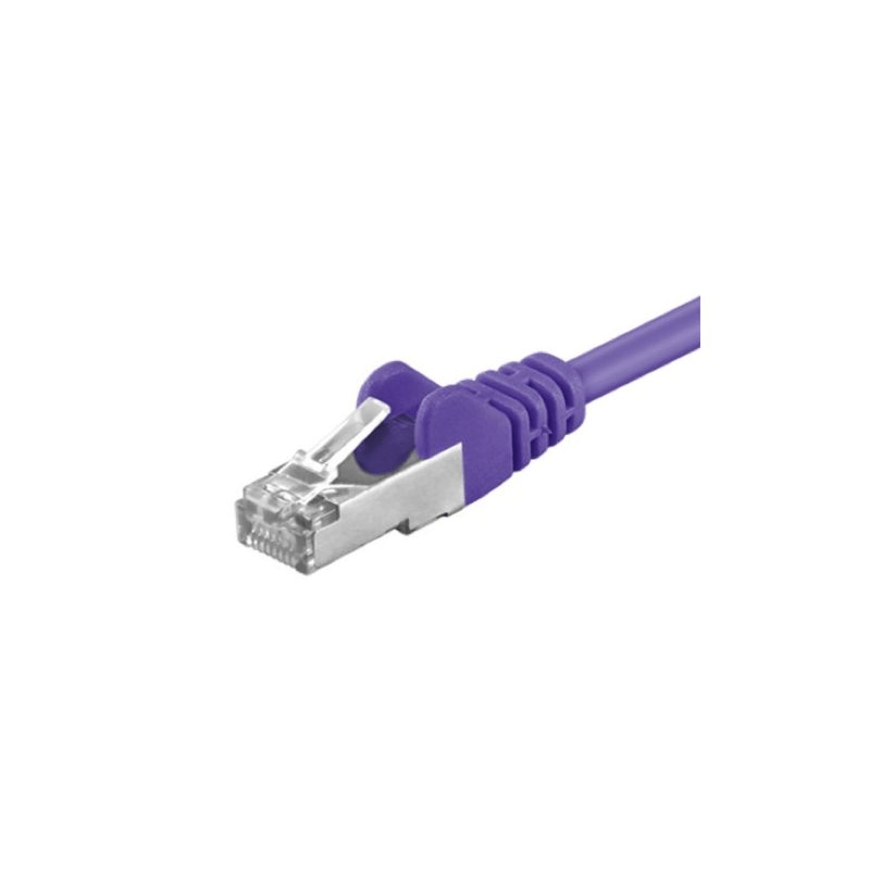 Cat5e internetkabel 0,50m paars - afgeschermd