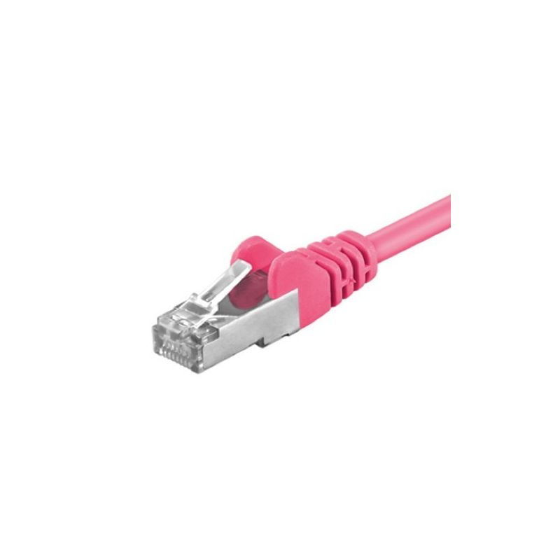 Cat5e internetkabel 1m roze - afgeschermd