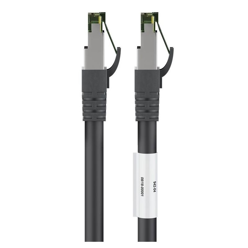 Cat8 internetkabel 1m zwart 100% koper - extra afgeschermd