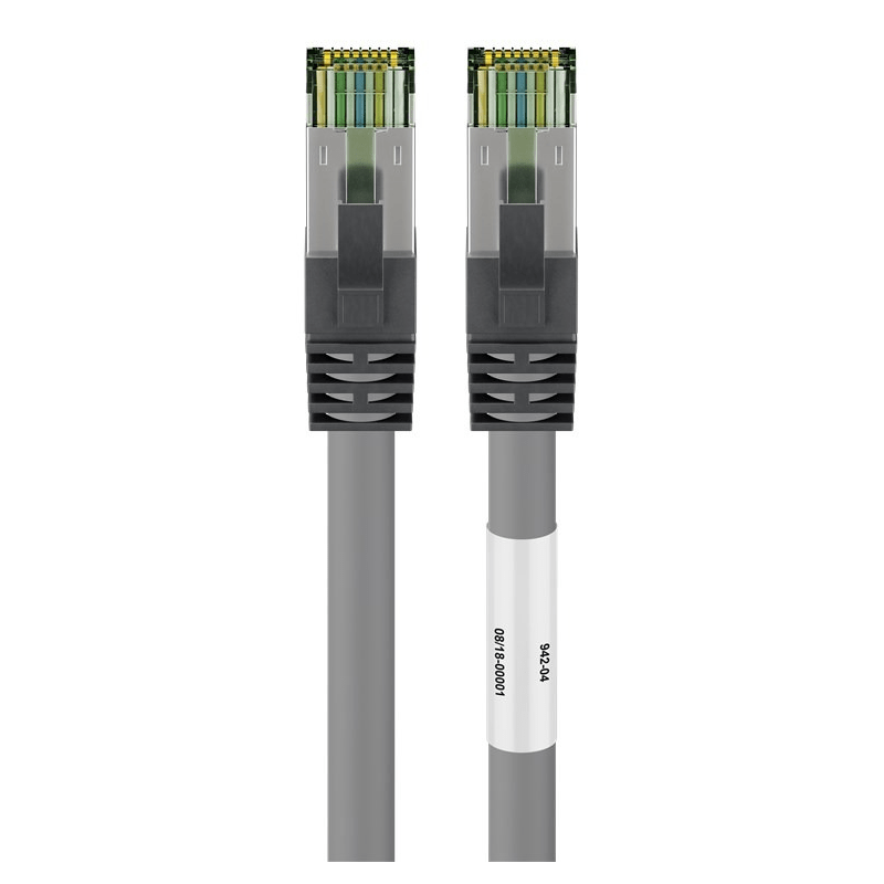 Cat8 internetkabel 2m grijs 100% koper - extra afgeschermd