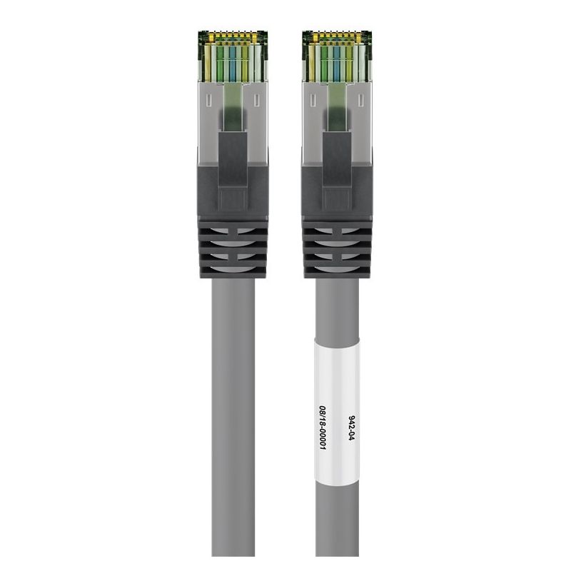 Cat8 internetkabel 3m grijs 100% koper - extra afgeschermd