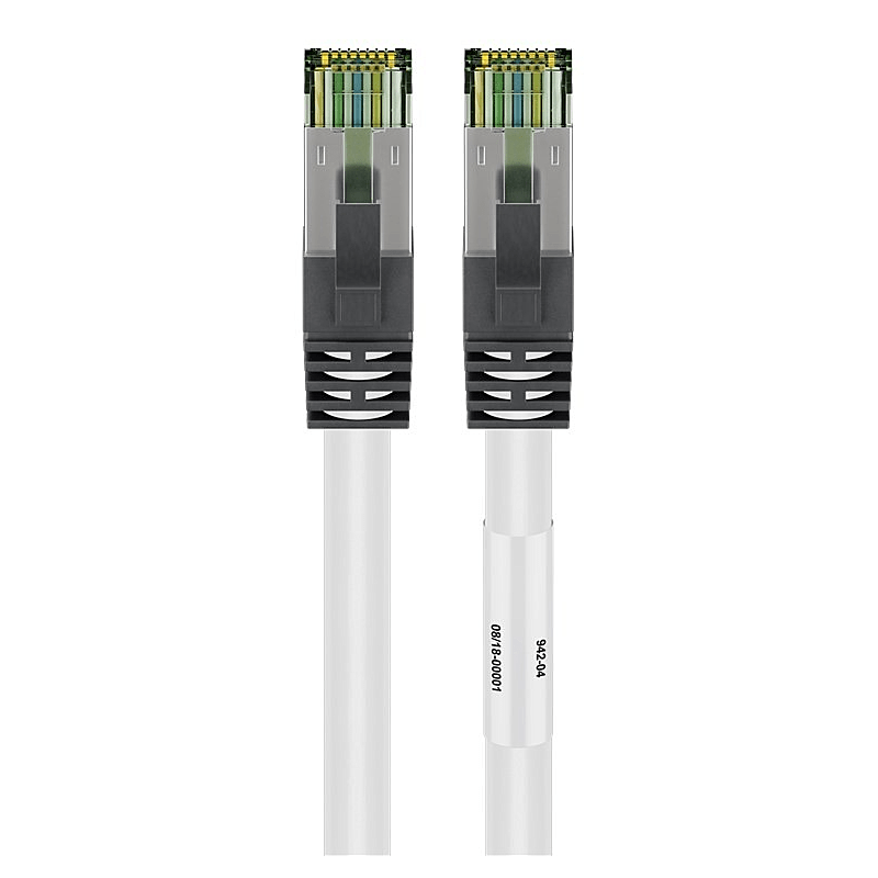 Cat8 internetkabel 2m wit 100% koper - extra afgeschermd