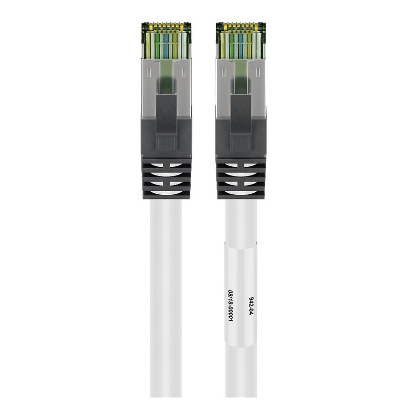 Cat8 internetkabel 3m wit 100% koper - extra afgeschermd