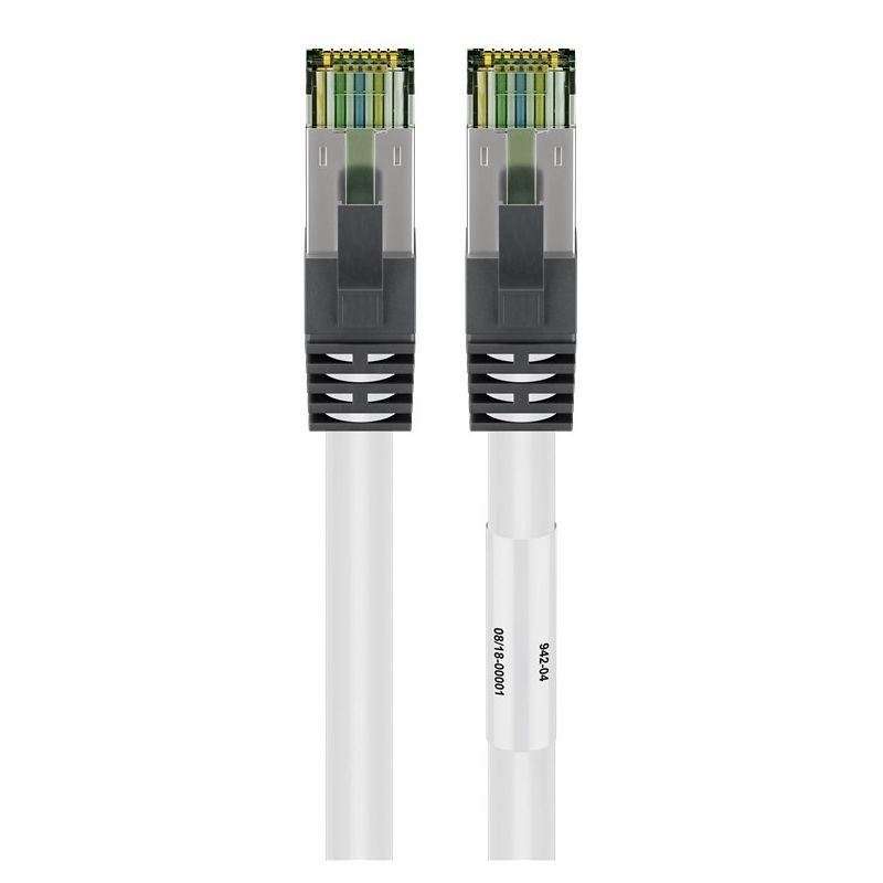 Cat8 internetkabel 5m wit 100% koper - extra afgeschermd