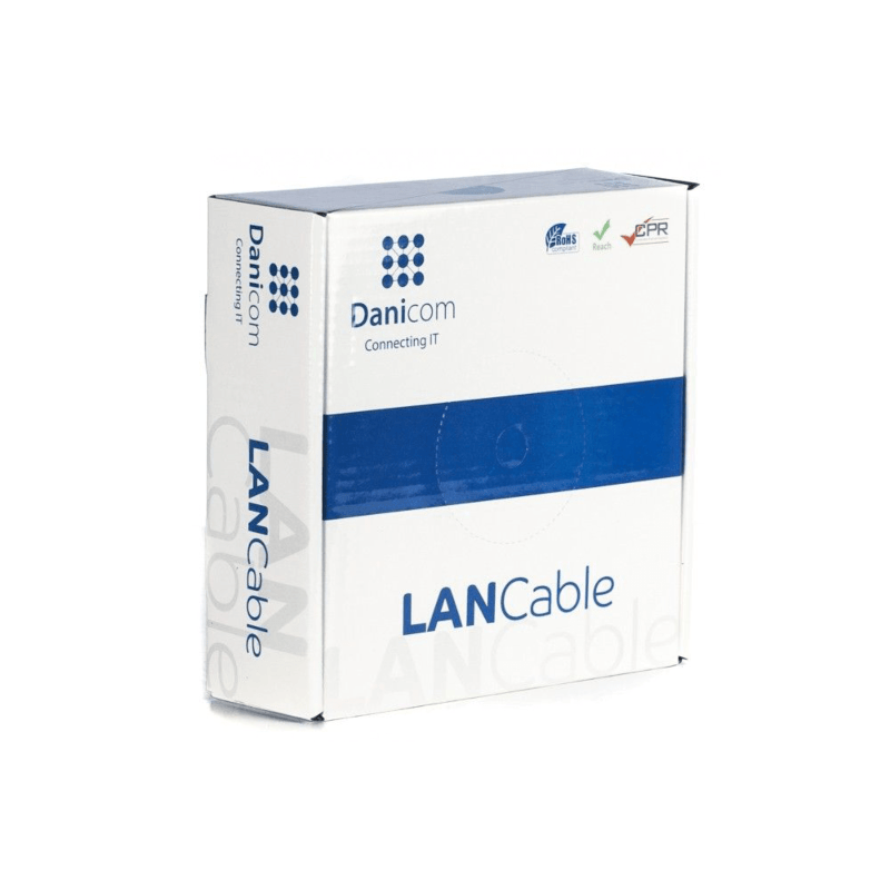 Cat6 internetkabel op rol 100m stranded grijs CCA - extra afgeschermd