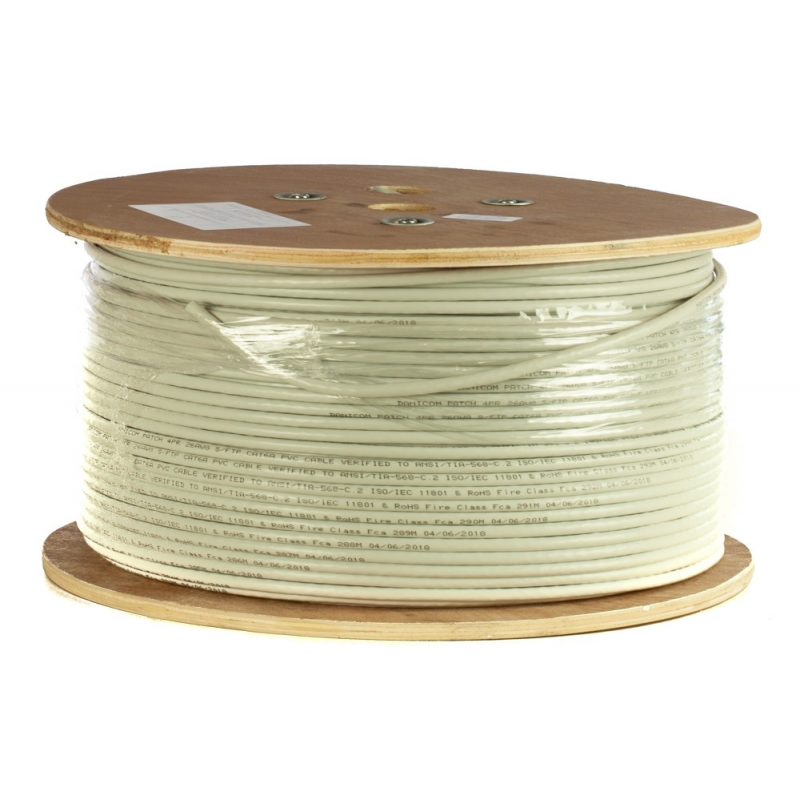 DANICOM Cat6a internetkabel op rol 305m stranded grijs PVC (Fca) - extra afgeschermd