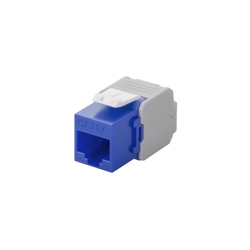 CAT6a keystone internetstekker blauw LSA - onafgeschermd