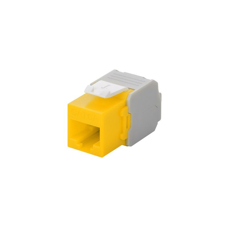 CAT6a keystone internetstekker geel LSA - onafgeschermd